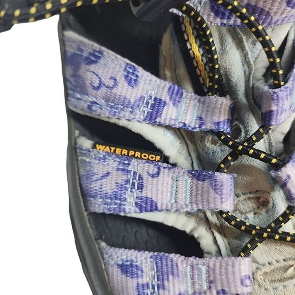 Keen Waterproof Sandles Girls Size 4 Blue Purple Floral Athletic Outerwear Hikin - Picture 5 of 11